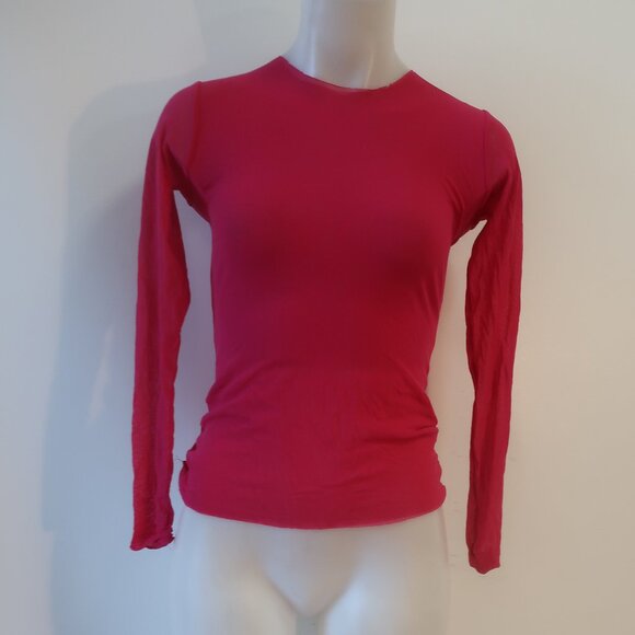 Petit Pois Tops - Womens Petit Pois Neon Pink Double Layer Mesh Long Sleeve Top XS